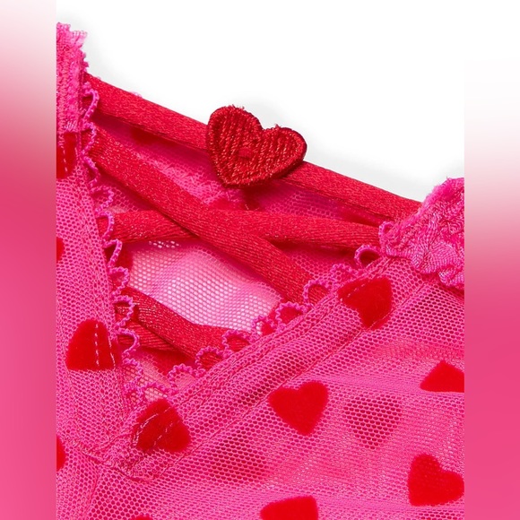 Victoria's Secret Tease Cheeky Panty Pink with Hearts Large NEW - Picture 4 of 8